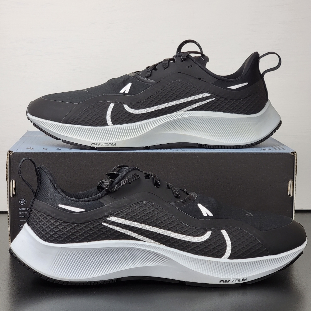 Nike Air Zoom Pegasus 37 Shield Black White Men's Running Shoes